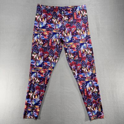 Disney Hunchback Of Notre Dame Leggings Stain glass Vibrant Stretch Size 32x29